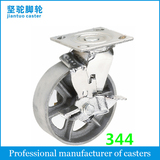Heavy Duty PU Caster with Cast Iron Rim 344/633