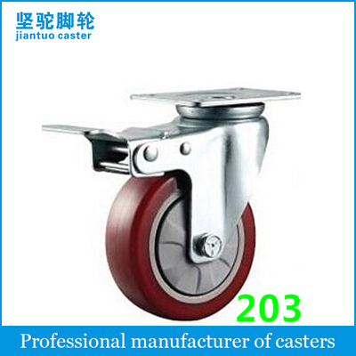 Medium Duty Single Bearing Caster (Purplish Red/Grey/Bright Red) 203/513