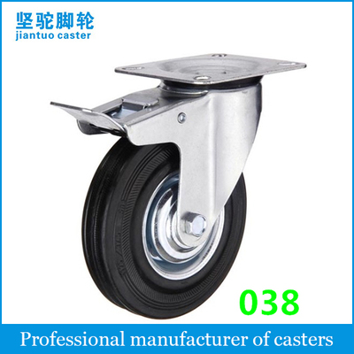 Black Rubber Industrial Caster (Rubber) 038
