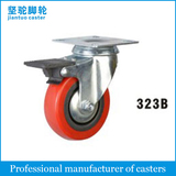 Light Duty Grey Rubber Caster (Red PVC) 323B