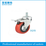 Light Duty Grey Rubber Caster (Red PVC) 325