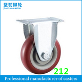 Medium Duty Double Bearing Caster (PU/Purplish Red/Grey/Bright Red) 212/532