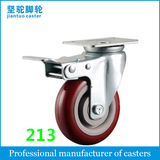 Medium Duty Double Bearing Caster (PU/Purplish Red/Grey/Bright Red) 213/533
