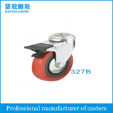 Light Duty Grey Rubber Caster (Red PVC) 327B