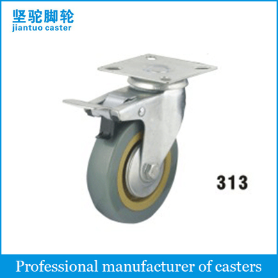 Light Duty Grey Rubber Caster (Grey PVC) 313