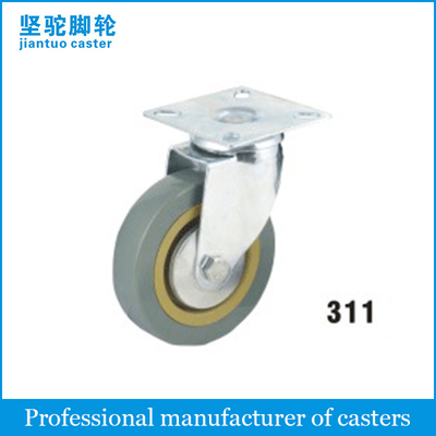 Light Duty Grey Rubber Caster (Grey PVC) 311