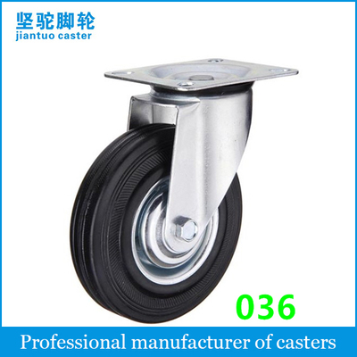 Black Rubber Industrial Caster (Rubber) 036
