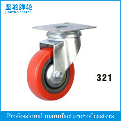 Light Duty Grey Rubber Caster (Red PVC) 321